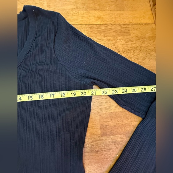 Madewell Black Ribbed Knit Top XXL - Picture 3 of 4